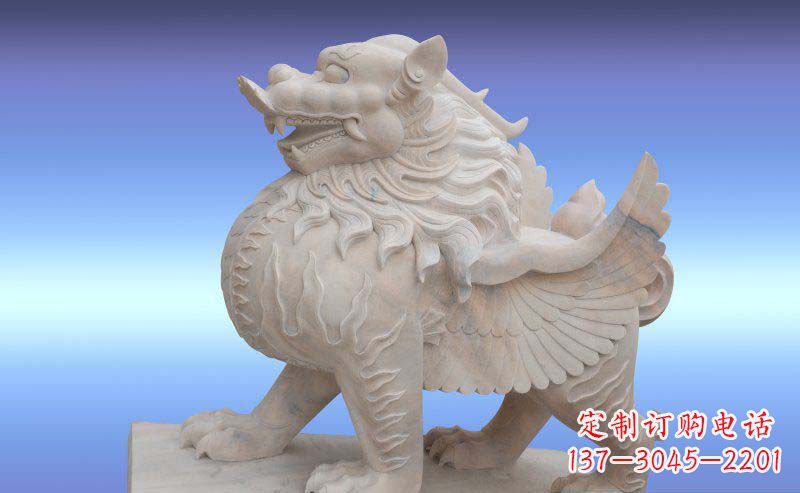 湖北大理石貔貅神兽石雕