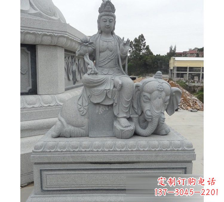 湖北精雕细琢的大理石普贤菩萨雕塑