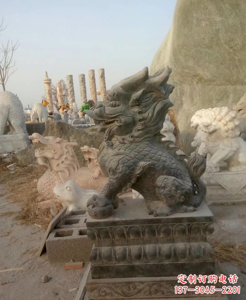 湖北新中式麒麟雕塑,精美细腻,艺术品级别