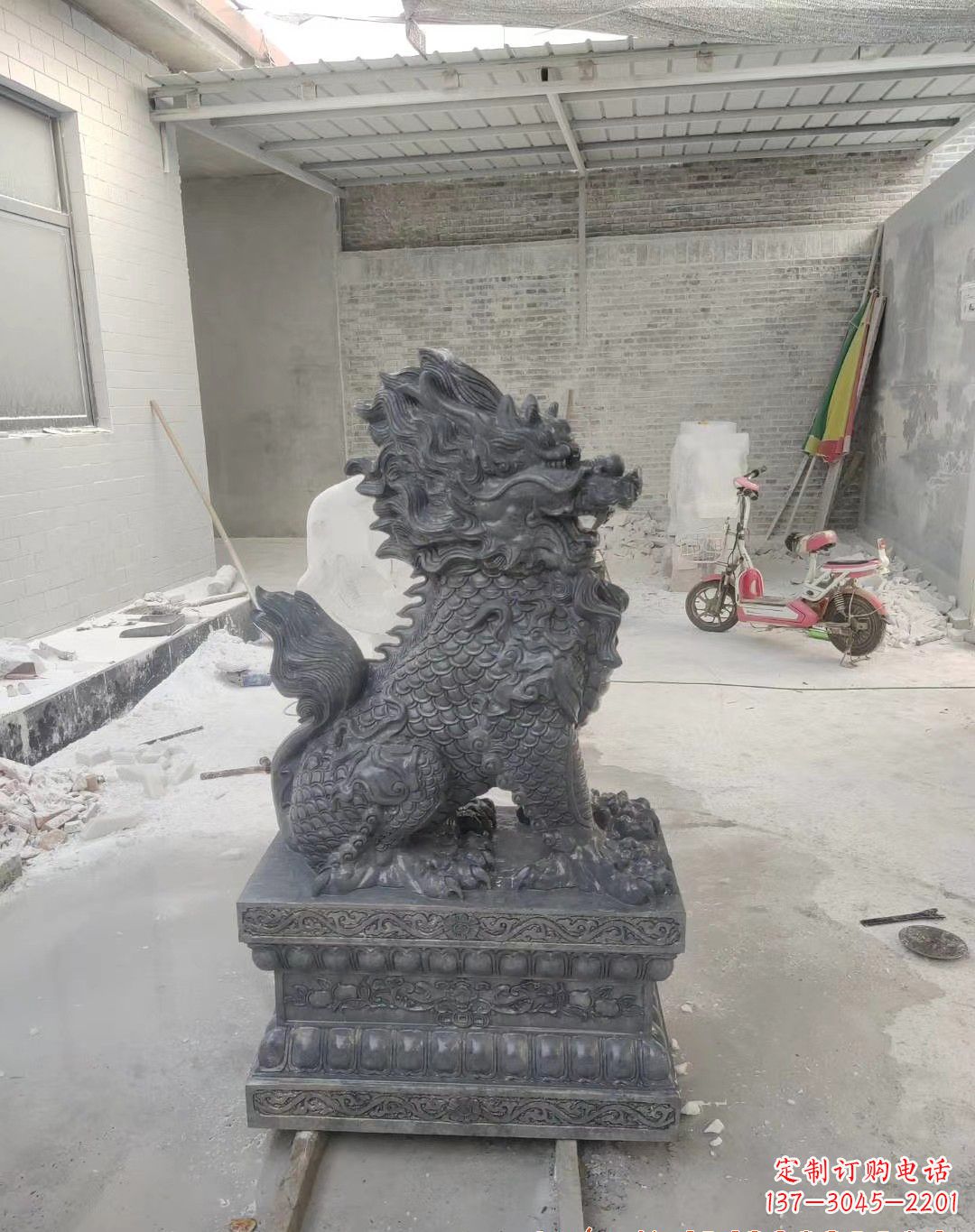 湖北传世工艺大理石麒麟雕塑