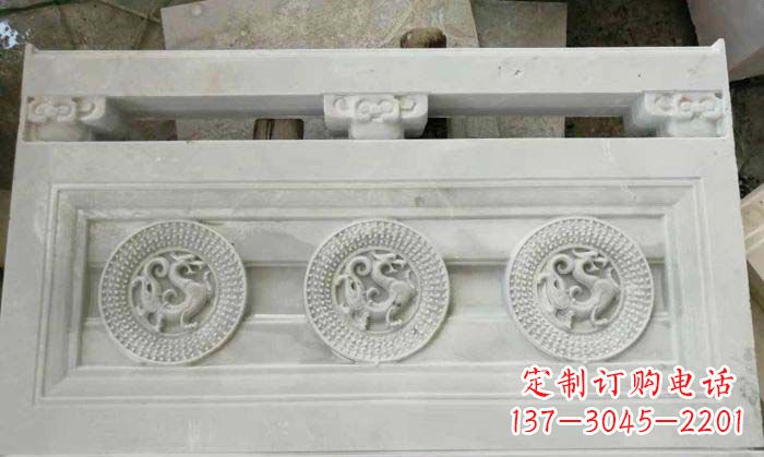 湖北精美青龙石浮雕栏板雕塑
