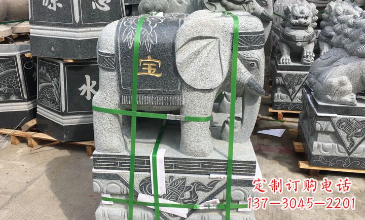 湖北大理石大象门口石雕
