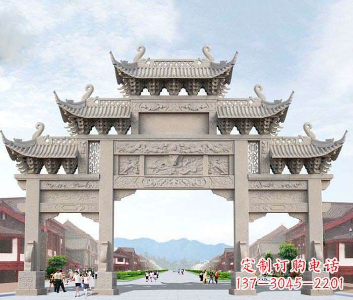 湖北大理石牌坊石雕艺术品