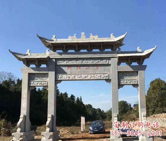 湖北精美石雕牌坊雕塑