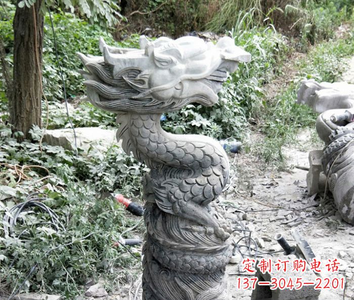 湖北精美大理石生肖龙雕塑