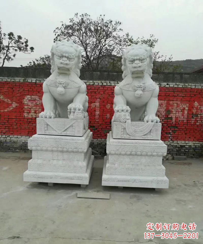 湖北大理石狮子雕塑,精致而壮观
