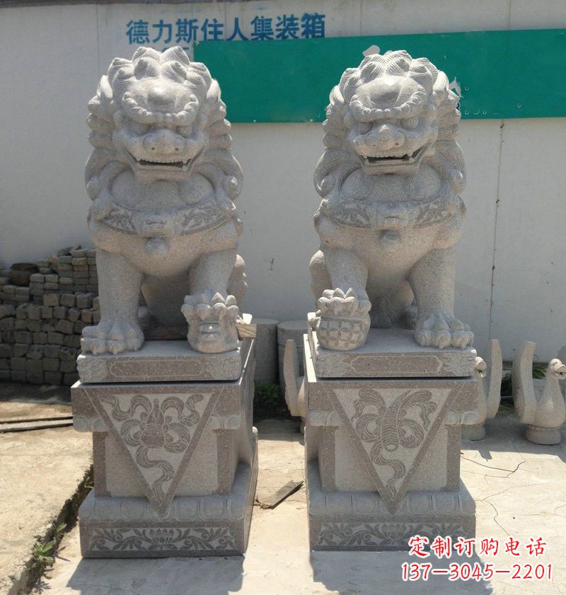 湖北精致大理石狮子雕塑