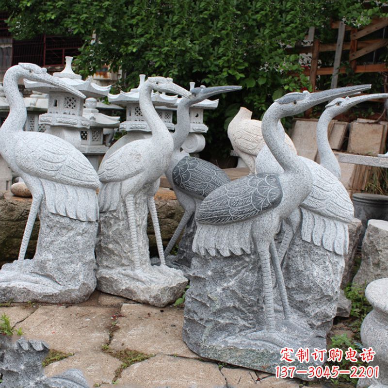 湖北精美大理石仙鹤雕塑