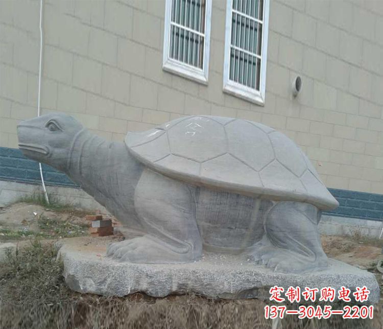 湖北大理石乌龟石雕精美的古典风格装饰