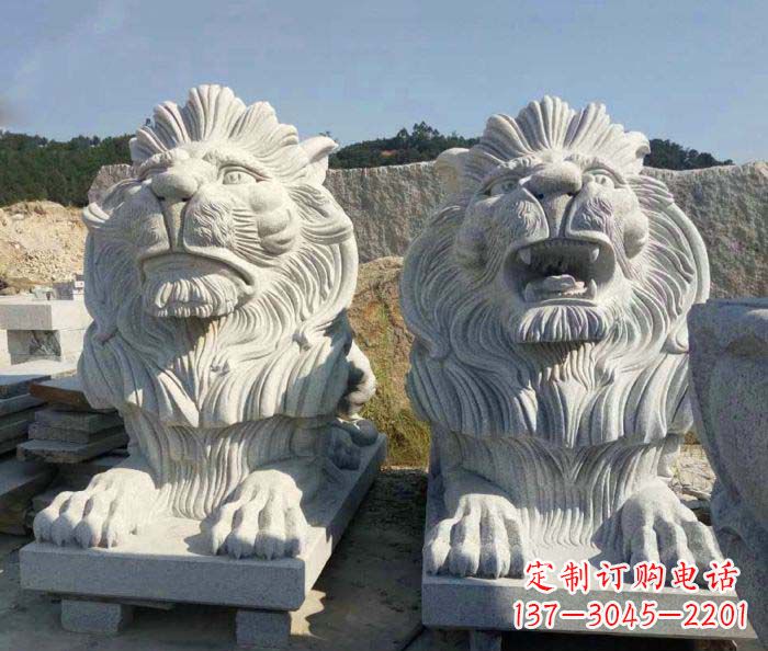 湖北大理石西洋欧式石狮子雕塑