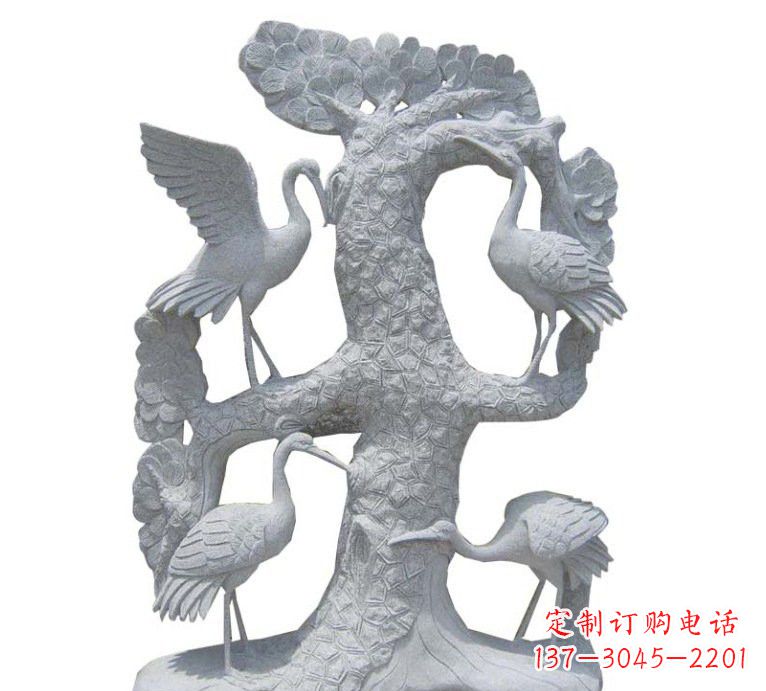 湖北精美大理石松树雕塑