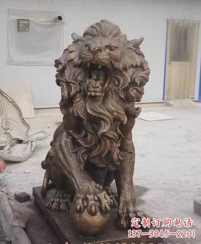 湖北大理石狮子雕塑,演绎优雅狮子魅力