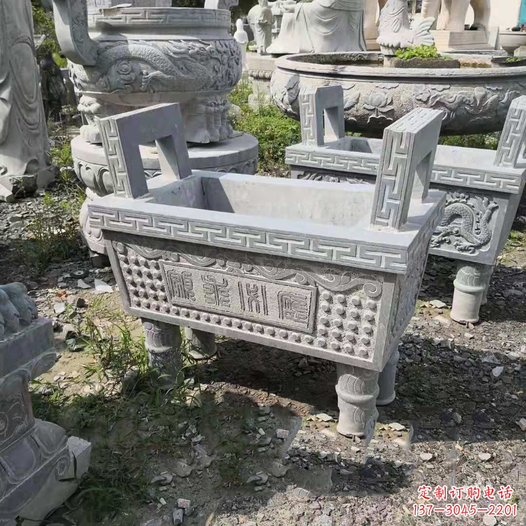 湖北精美大理石香炉石雕