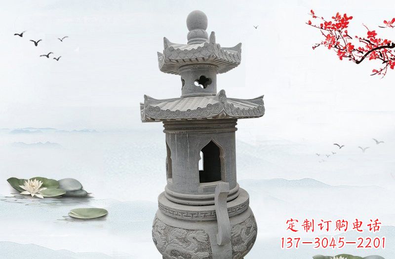湖北精美工艺石香炉雕塑