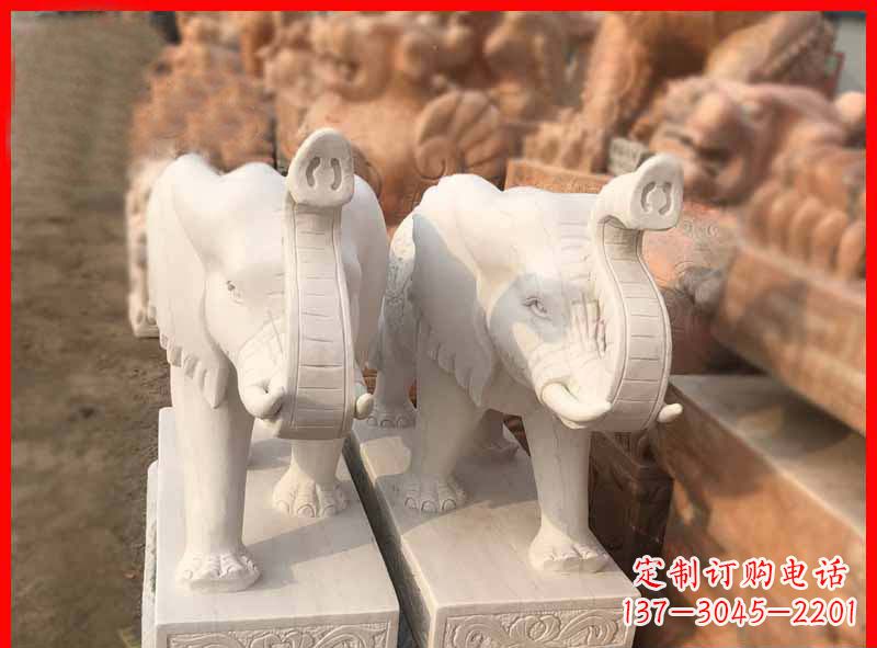 湖北产品名称大理石小象招财石雕