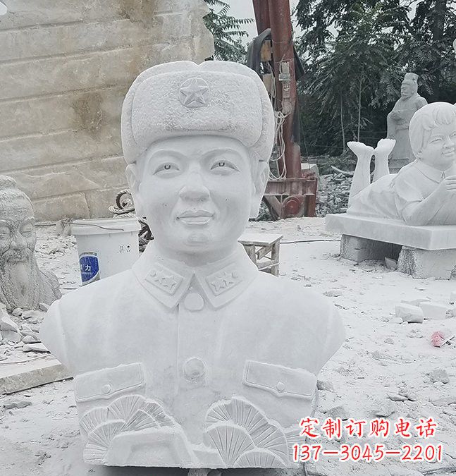 湖北大理石校园雷锋头像雕塑
