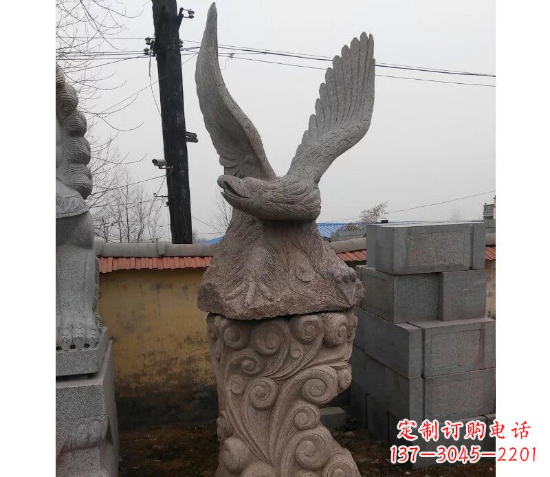 湖北绚丽振翅的大理石雄鹰雕塑