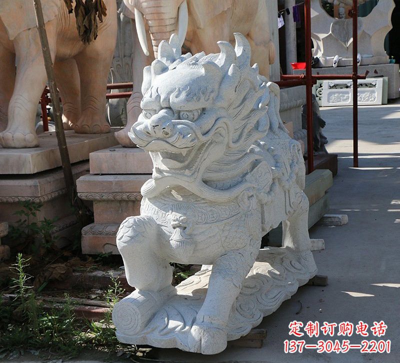 湖北大理石镇宅——麒麟雕塑