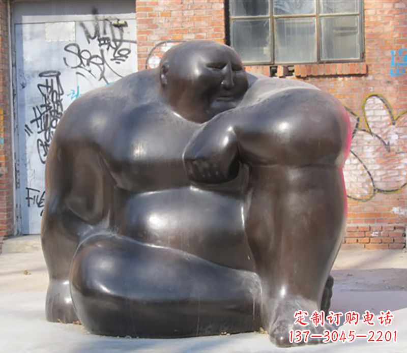 湖北铜雕大胖子男人雕塑