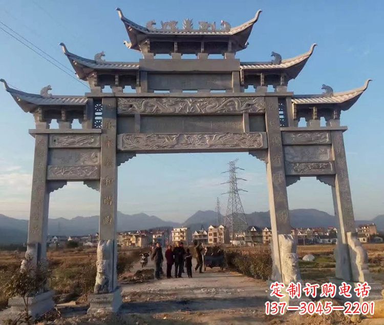 湖北大石牌坊雕塑—中领雕塑定制专业