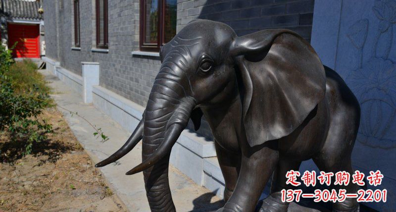 湖北大象动物铜雕 (2)