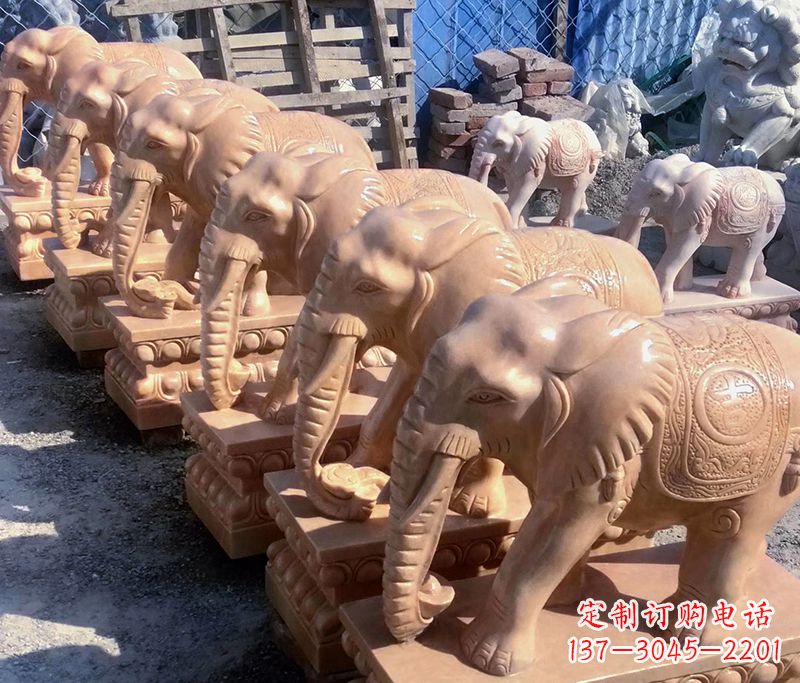 湖北大象喷水石雕