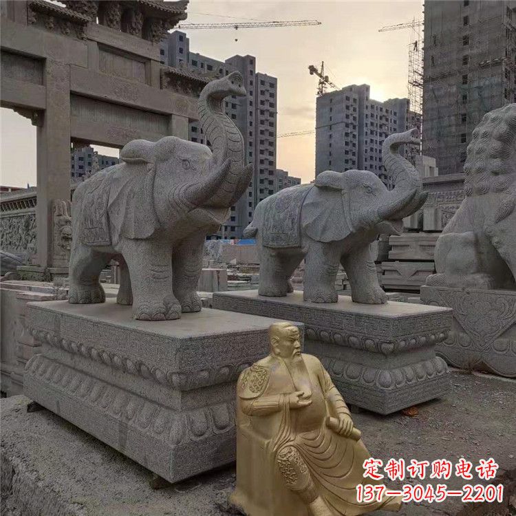 湖北大象石雕吸水