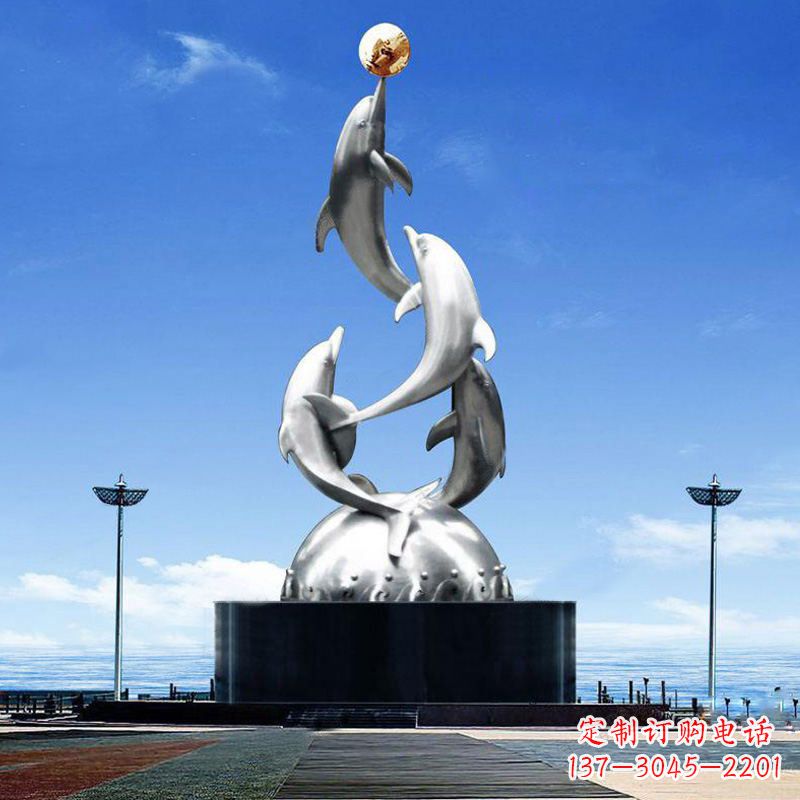 湖北引领潮流的不锈钢海豚雕塑