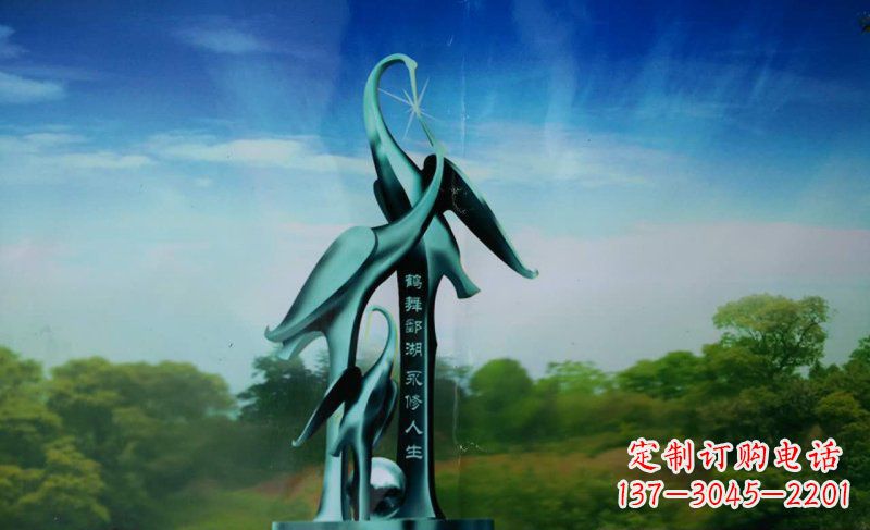 湖北精致的不锈钢仙鹤雕塑