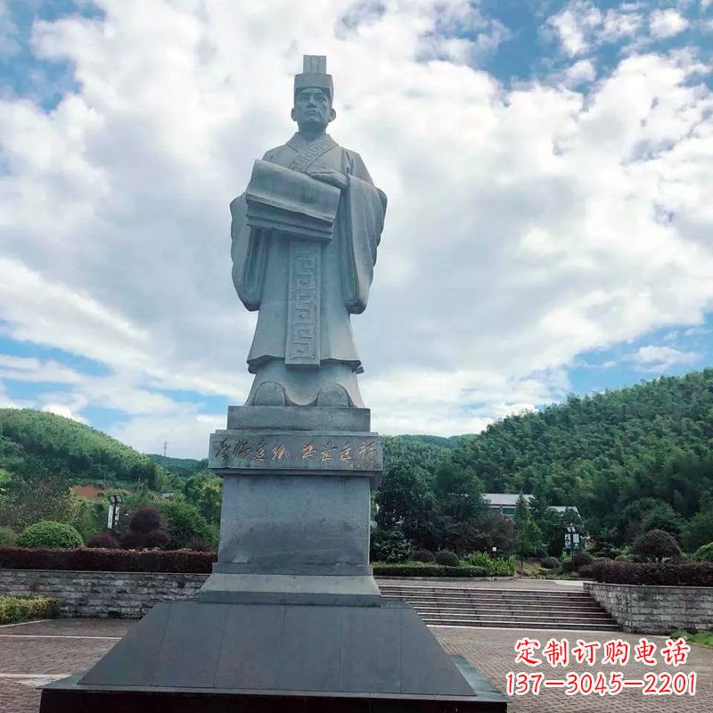 湖北大型蔡伦石雕像-景区广场历史文化名人雕塑