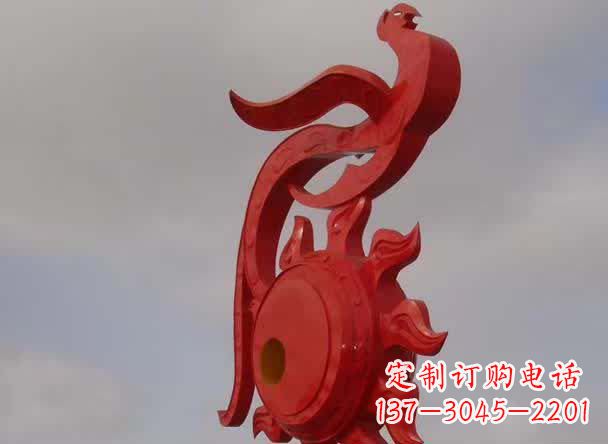 湖北大型古代凤凰不锈钢雕塑