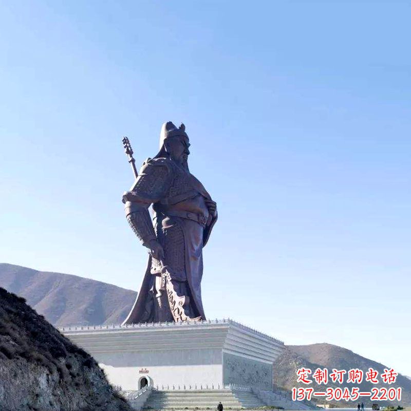 湖北大型关公铸铜雕塑-景区景点大型历史名人三国名将关羽雕像
