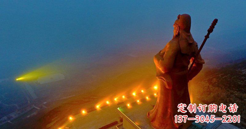 湖北大型关公园林景观玻璃钢雕塑