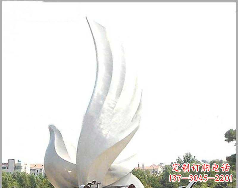 湖北大型不锈钢雕塑和平鸽护航