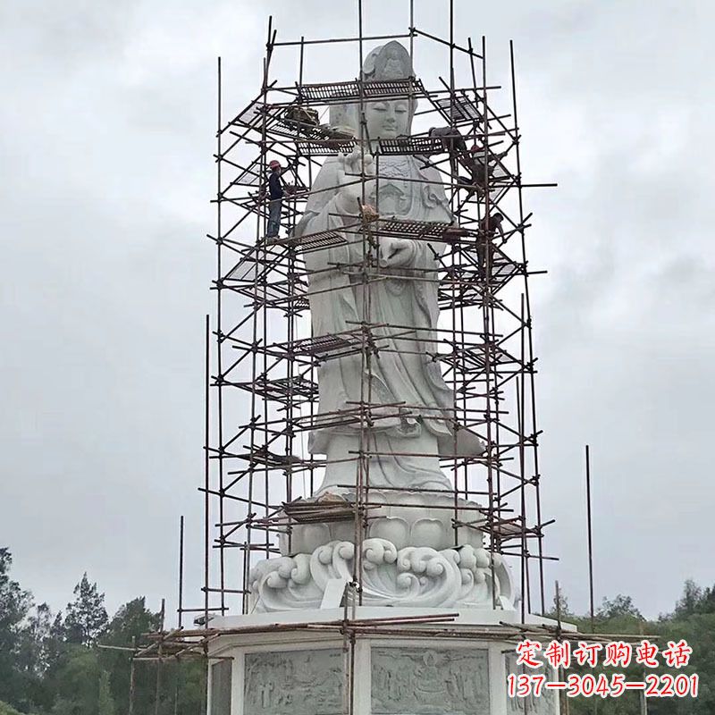 湖北大型汉白玉观音菩萨石雕