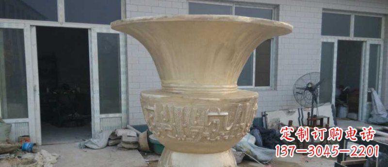 湖北高品质大型花盆铜雕