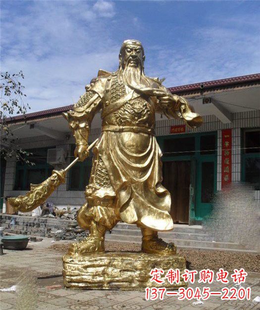 湖北大型立式关公铜雕