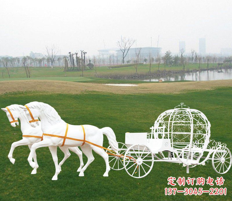 湖北大型欧式马车动物玻璃钢雕塑
