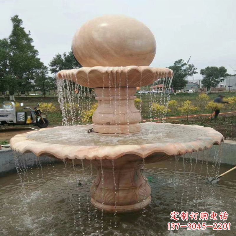湖北精美石材风水球雕塑