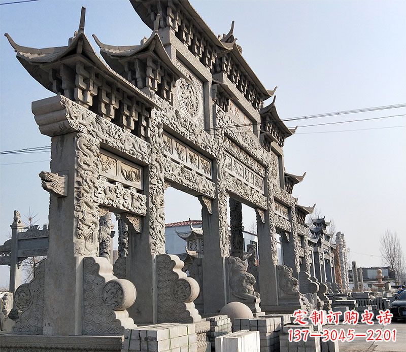 湖北中国古典牌坊石雕定制