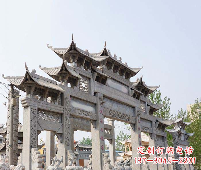 湖北特大型五门石雕牌楼