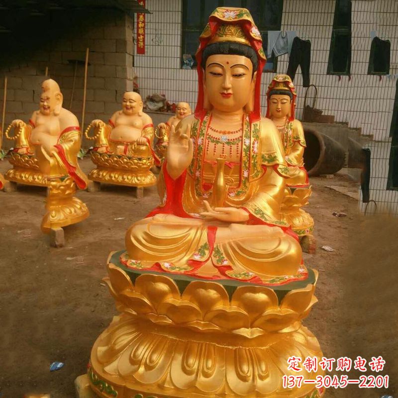 湖北完美体现观音神性的铸铜观音雕塑