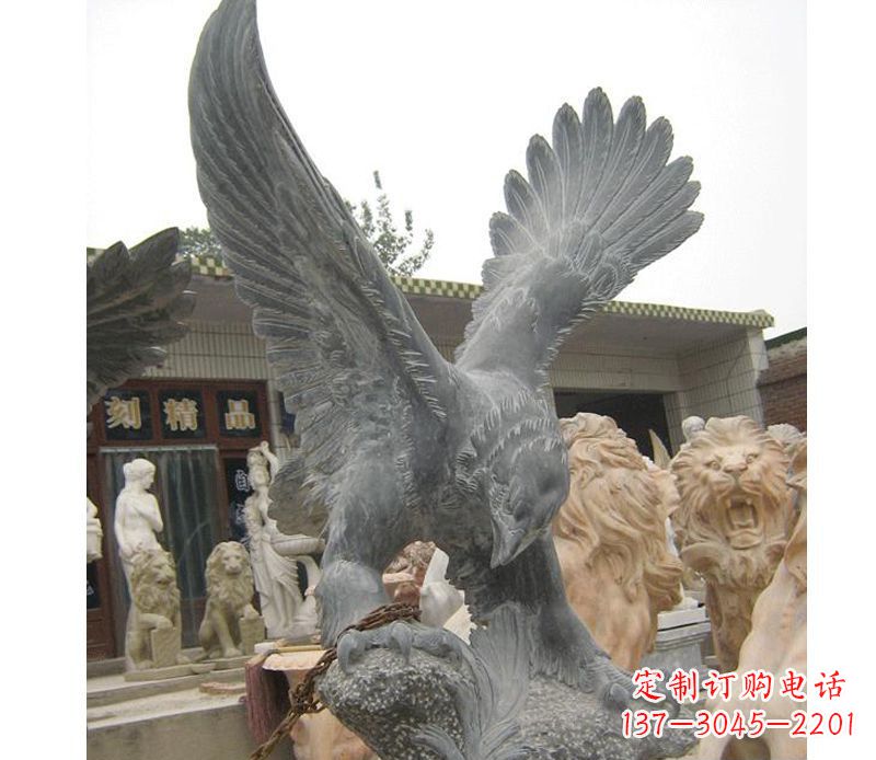 湖北中领雕塑神秘的老鹰石雕
