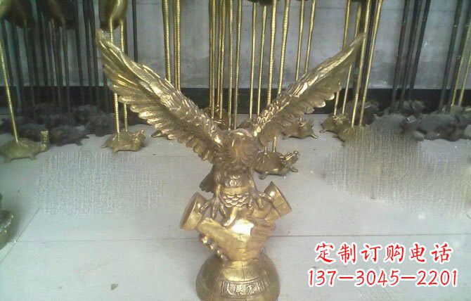 湖北大展宏图老鹰铜雕展现雄鹰的威严和气势