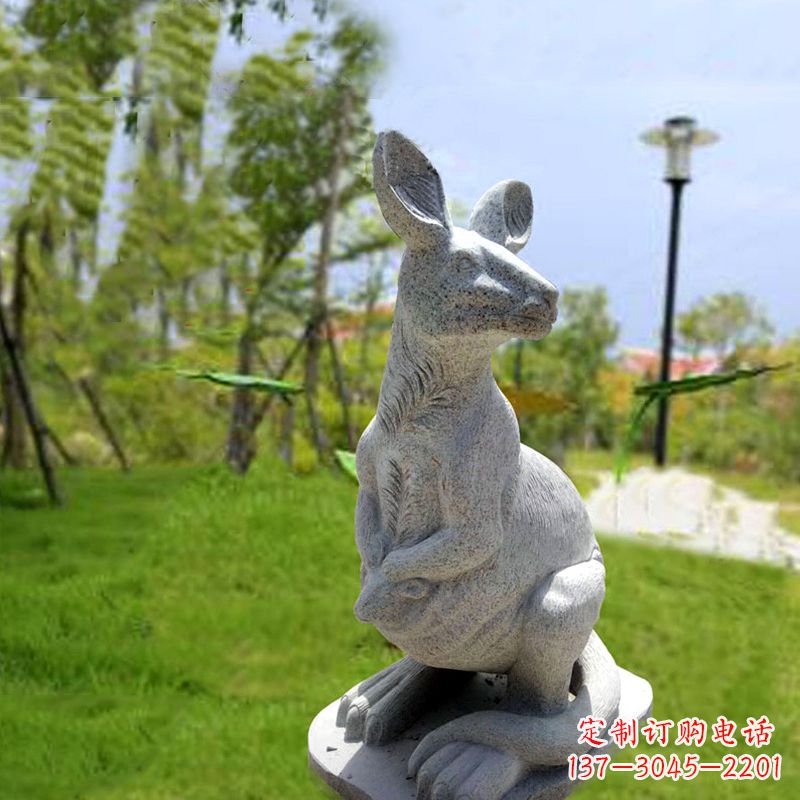 湖北高品质袋鼠雕塑,精致石雕摆件