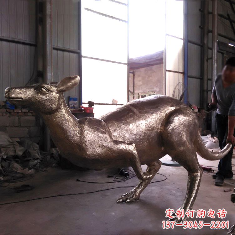 湖北精美袋鼠纯铜雕塑