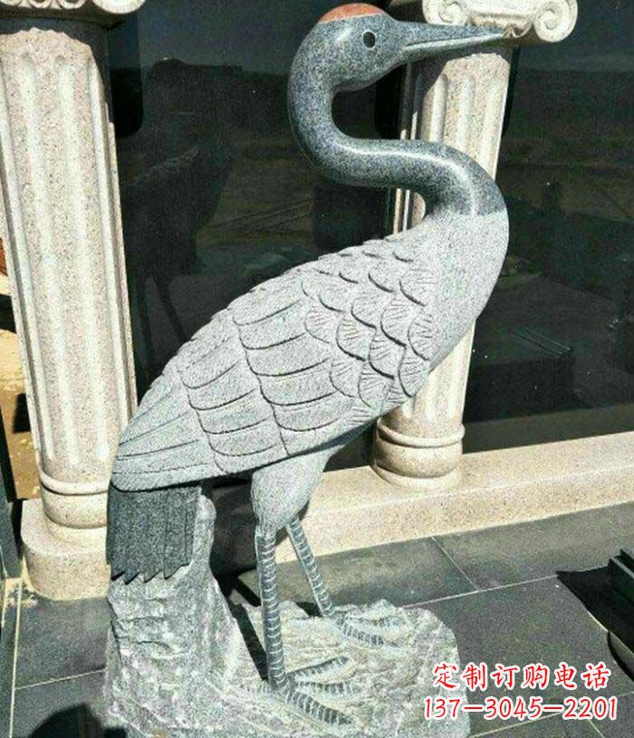 湖北传统工艺精雕丹顶鹤雕塑