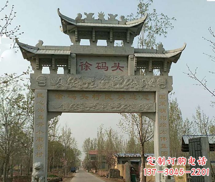 湖北精美纯手工大理石牌坊雕塑