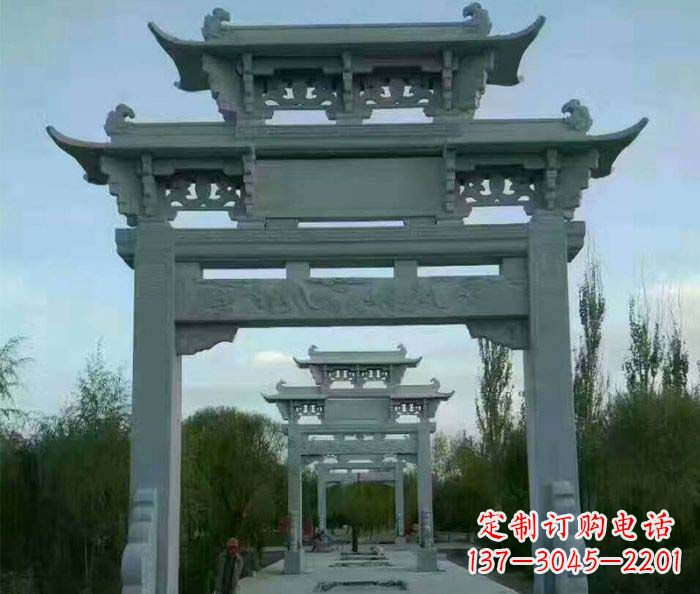 湖北牌坊雕塑精美大理石雕塑艺术