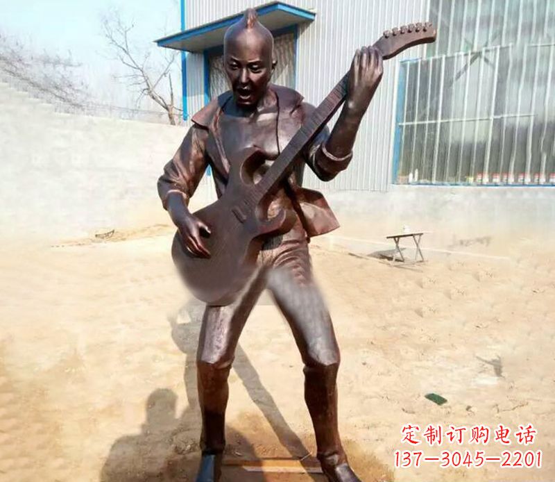 湖北精致细腻的铜吉他雕塑